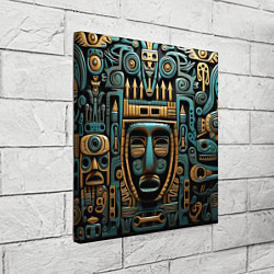Холст квадратный Орнамент с маской в египетском стиле, цвет: 3D-принт — фото 2