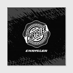 Холст квадратный Chrysler speed на темном фоне со следами шин, цвет: 3D-принт — фото 2