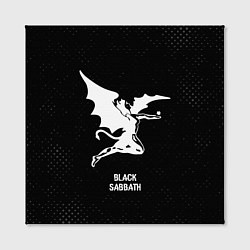 Холст квадратный Black Sabbath glitch на темном фоне, цвет: 3D-принт — фото 2