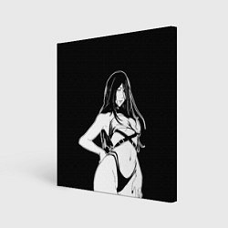 Холст квадратный Унохана на черном фоне, цвет: 3D-принт