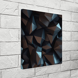 Холст квадратный Черная геометрическая абстракция - объемные грани, цвет: 3D-принт — фото 2