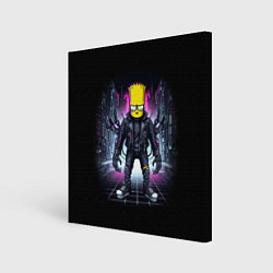 Холст квадратный Cool Bart Simpson - cyberpunk - ai art, цвет: 3D-принт