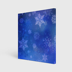 Холст квадратный Декоративные снежинки на фиолетовом, цвет: 3D-принт