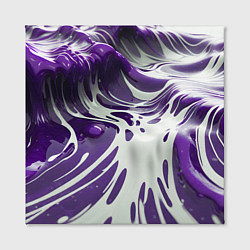 Холст квадратный Бело-фиолетовая краска, цвет: 3D-принт — фото 2