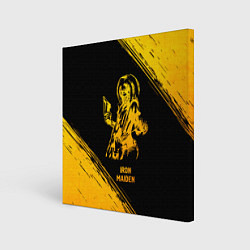 Холст квадратный Iron Maiden - gold gradient, цвет: 3D-принт