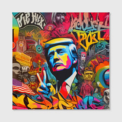 Холст квадратный Дональд Трамп - граффити - нейросеть, цвет: 3D-принт — фото 2
