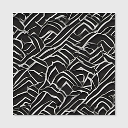 Холст квадратный Абстракция черное серебро, цвет: 3D-принт — фото 2