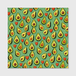 Холст квадратный Авокадо и сердечки, цвет: 3D-принт — фото 2