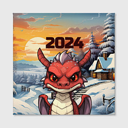 Холст квадратный Большой красный дракон 2024, цвет: 3D-принт — фото 2