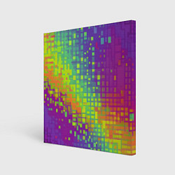 Холст квадратный Разноцветные пиксели, цвет: 3D-принт