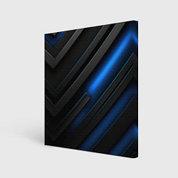 Холст квадратный Неоновая синяя абстракция, цвет: 3D-принт