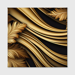 Холст квадратный Золотая объемная абстракция, цвет: 3D-принт — фото 2