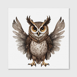 Холст квадратный Совушка с крыльями, цвет: 3D-принт — фото 2