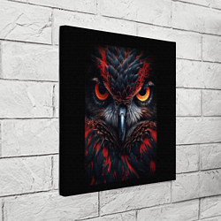 Холст квадратный Черная сова с красными глазами, цвет: 3D-принт — фото 2