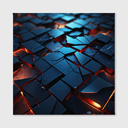 Холст квадратный Синие битые плитки, цвет: 3D-принт — фото 2