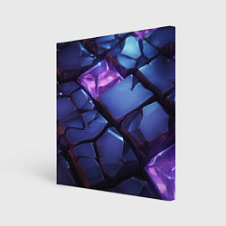Холст квадратный Фиолетовые неоновые плиты, цвет: 3D-принт