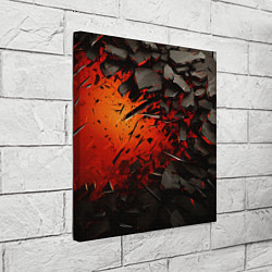 Холст квадратный Черные камни на красном взрыв, цвет: 3D-принт — фото 2
