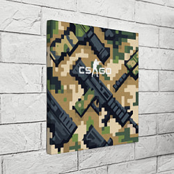 Холст квадратный Counter Strike - pixel military pattern, цвет: 3D-принт — фото 2