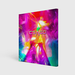 Холст квадратный Counter Strike - neon, цвет: 3D-принт