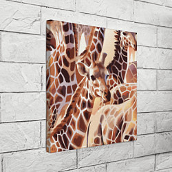 Холст квадратный Жирафы - африканский паттерн, цвет: 3D-принт — фото 2