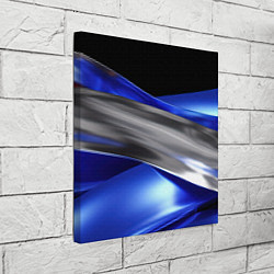 Холст квадратный Серебряная вставка на синей абстракции, цвет: 3D-принт — фото 2