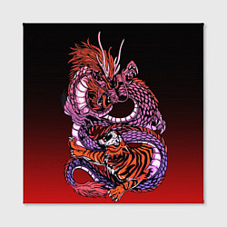 Холст квадратный Дракон и тигр в год дракона, цвет: 3D-принт — фото 2