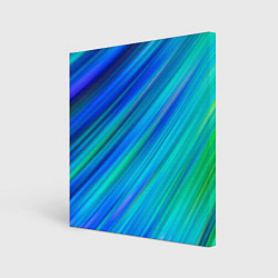Холст квадратный Неоновые синие лучи, цвет: 3D-принт