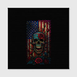 Холст квадратный Skull - USA, цвет: 3D-принт — фото 2