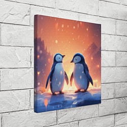 Холст квадратный Романтичная пара пингвинов, цвет: 3D-принт — фото 2