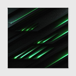 Холст квадратный Спортивный черно-зеленый стиль, цвет: 3D-принт — фото 2