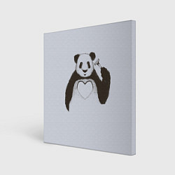 Холст квадратный Panda love art, цвет: 3D-принт