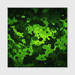 Холст квадратный Яркий неоновый зеленый камуфляж, цвет: 3D-принт — фото 2