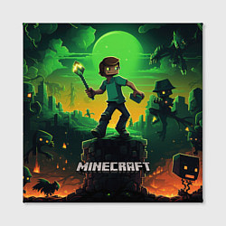 Холст квадратный Персонаж в мире Minecraft, цвет: 3D-принт — фото 2