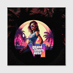 Холст квадратный GTA 6 logo девушка, цвет: 3D-принт — фото 2