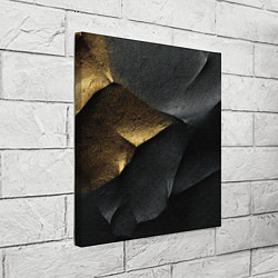 Холст квадратный Черная текстура с золотистым напылением, цвет: 3D-принт — фото 2