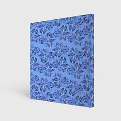 Холст квадратный Узоры гжель на голубом фоне, цвет: 3D-принт