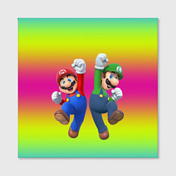 Холст квадратный Братья Марио, цвет: 3D-принт — фото 2