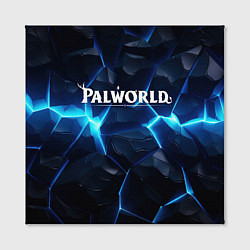Холст квадратный Palworld logo blue ice, цвет: 3D-принт — фото 2