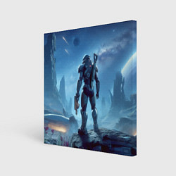 Холст квадратный Mass Effect - ai art, цвет: 3D-принт