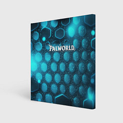 Холст квадратный Palworld логотип космический, цвет: 3D-принт