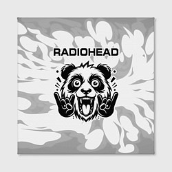 Холст квадратный Radiohead рок панда на светлом фоне, цвет: 3D-принт — фото 2