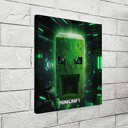 Холст квадратный Minecraft зеленая большая голова, цвет: 3D-принт — фото 2