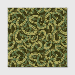 Холст квадратный Подковы - камуфляж, цвет: 3D-принт — фото 2