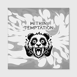 Холст квадратный Within Temptation рок панда на светлом фоне, цвет: 3D-принт — фото 2