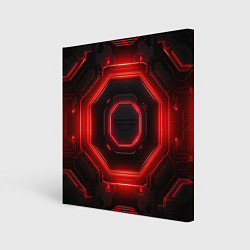 Холст квадратный Nvidia style black and red neon, цвет: 3D-принт