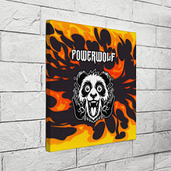 Холст квадратный Powerwolf рок панда и огонь, цвет: 3D-принт — фото 2