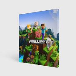 Холст квадратный Minecraft pixel world, цвет: 3D-принт