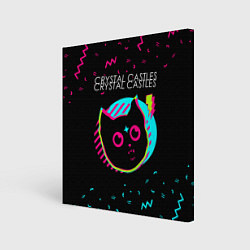 Холст квадратный Crystal Castles - rock star cat, цвет: 3D-принт