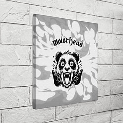 Холст квадратный Motorhead рок панда на светлом фоне, цвет: 3D-принт — фото 2