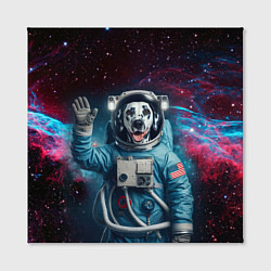 Холст квадратный Далматинец бравый космонавт - нейросеть, цвет: 3D-принт — фото 2